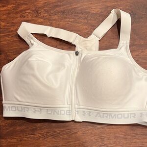 Under Armour Cream Zipper Sports Bra